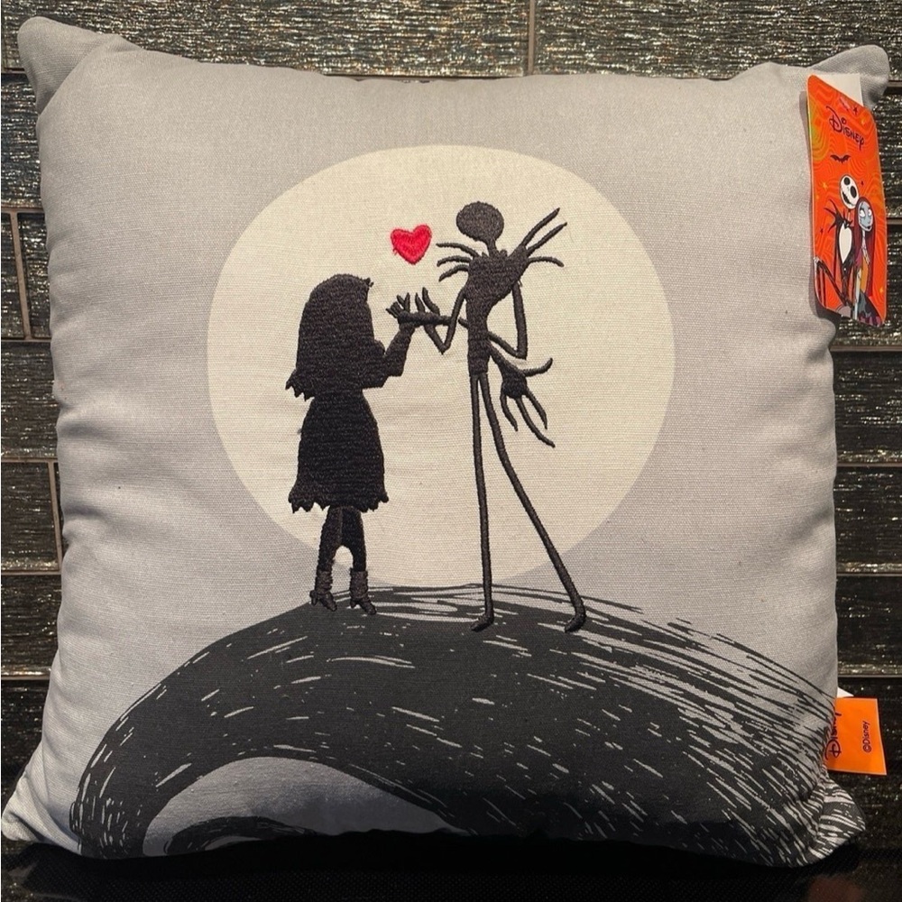 Nightmare Before Christmas Throw Pillow Jack Skellington Sally Love Heart Movie